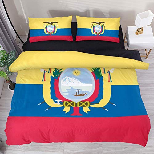 Eslifey - Juego de funda de edredón de 3 piezas, diseño de la bandera de Colombia con dos fundas de almohada