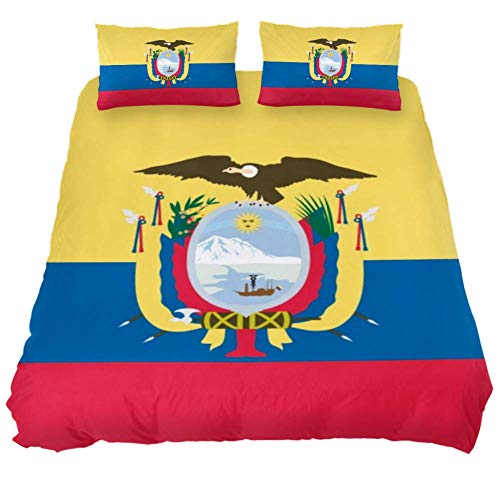 Eslifey - Juego de funda de edredón de 3 piezas, diseño de la bandera de Colombia con dos fundas de almohada