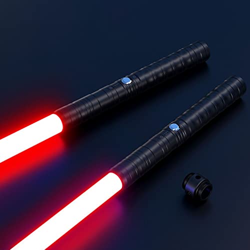 Espada Laser 2 en 1 Star Wars Sable Metal Hilt Guerra de Las Galaxias Sable de luz con 7 Colores cambiantes 3 Juegos de Sonido de Combate Juguete Regalo Cosplay Juguete Espada 2 Pieces,78cm