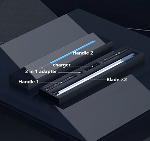 Espada Laser 2 en 1 Star Wars Sable Metal Hilt Guerra de Las Galaxias Sable de luz con 7 Colores cambiantes 3 Juegos de Sonido de Combate Juguete Regalo Cosplay Juguete Espada 2 Pieces,78cm