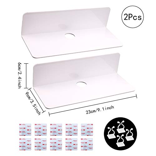 Estantes flotantes de pared,2 Estantes de pared flotantes con accesorios adhesivo Estantes de exhibición montados en la pared Estantes flotantes Estante de almacenamiento para Nintendo Switch