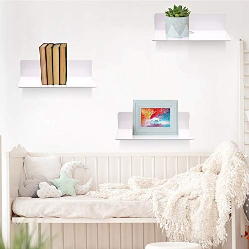 Estantes flotantes de pared,2 Estantes de pared flotantes con accesorios adhesivo Estantes de exhibición montados en la pared Estantes flotantes Estante de almacenamiento para Nintendo Switch