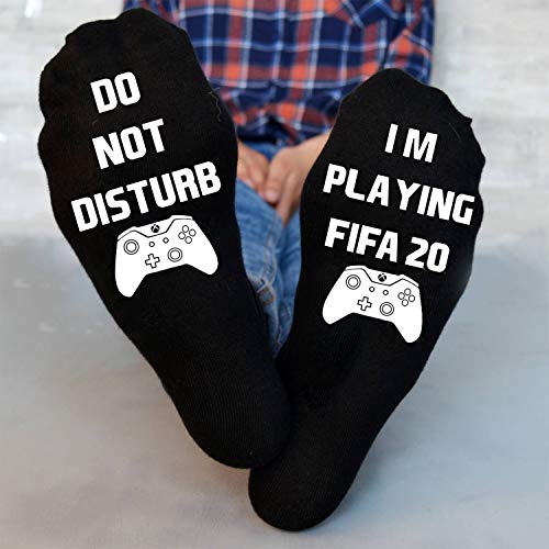 Estoy jugando a Fifa 20 Xbox, Do Not Disturb Gaming Xbox, calcetines de fútbol, calcetines Xbox, regalo de cumpleaños, jugador, relleno de medias