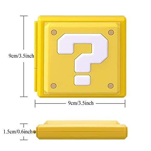 Estuche de Tarjetas de Juego para Nintendo Switch, Estuche Portátil y Rígido Estuche de Almacenamiento de Juegos con 12 Ranuras para Tarjetas, con Espada Llavero Regalo (Question Mark)