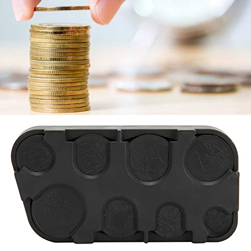 Estuche para monedas en euros, porta monedas en euros, rectángulo, plástico resistente al desgaste, fácil de usar para guardar monedas para accesorios de automóvil