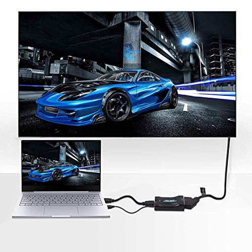 eSynic HDMI a SCART Convertidor HDMI a Euroconector Conversor HD Video Compuesto Adaptador de Audio Estereo para Sky HD BLU Ray DVD TV PS3