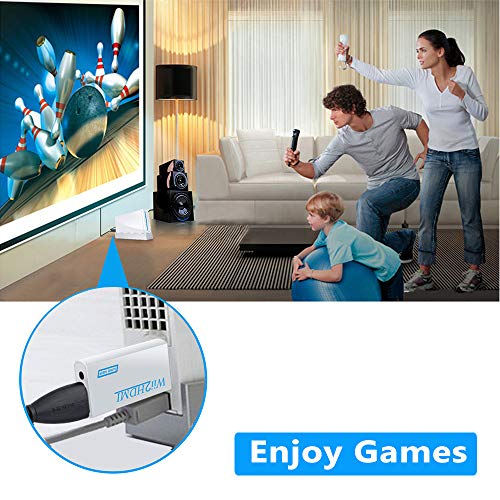 eSynic Wii a HDMI Convertidor Wii a HDMI Adaptador de 3.5mm Jack Escala la Señal de Wii al Adaptador de Video 1080p Compatible con NTSC 480i 480p PAL 576i con Cable HDMI-Blanco