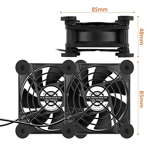 euroharry Ventilador de PC USB 80MM Con ventilador USB de doble ventilador de 5V ajustable de 3 velocidades, con rejilla metálica Ventilador de caja 2 en 1 para pc / computadora portátil