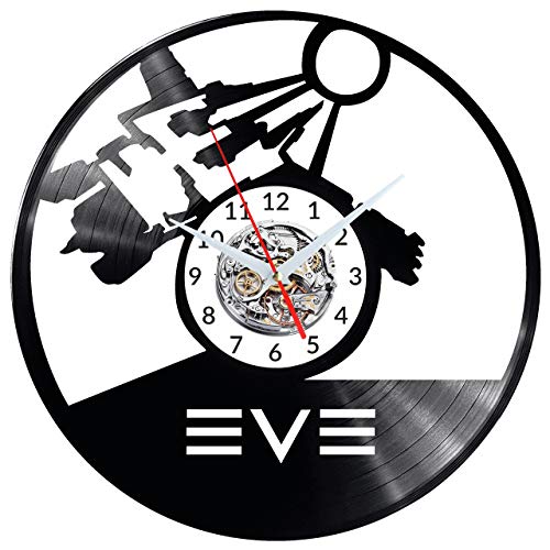 Eve Online Video Game Reloj De Pared Vintage Diseño Moderno Reloj De Vinilo Colgante Reloj De Pared Reloj Único 12" Idea de Regalo Creativo Vinilo Pared Reloj Eve Online Video Game