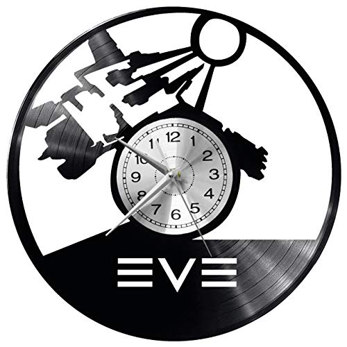 Eve Online Video Game Reloj De Pared Vintage Diseño Moderno Reloj De Vinilo Colgante Reloj De Pared Reloj Único 12" Idea de Regalo Creativo Vinilo Pared Reloj Eve Online Video Game