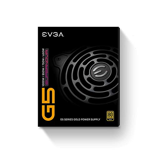 EVGA SuperNOVA 750 G5, 80 Plus Gold 750W, Totalmente Modular, Eco Mode con FDB Ventilador, Incluye Power ON Self Tester, Tamaño Compacto de 150 mm, Fuente de Alimentación 220-G5-0750-X2