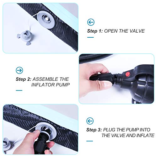 EVOLAND Colchoneta Gimnasia 300x100x10 cm, Colchoneta Hinchable para Gimnasio | Gimnasia / Yoga / Taekwondoe / Tumbling flotante / Colchoneta de entrenamiento para porristas