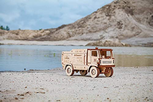 EWA Eco-Wood-Art - Camión de Carreras MAZ 5309RR - Rompecabezas mecánico 3D de Madera - Rompecabezas para Adultos y Adolescentes - Montaje sin Pegamento - 278 Piezas - Escala 1:30