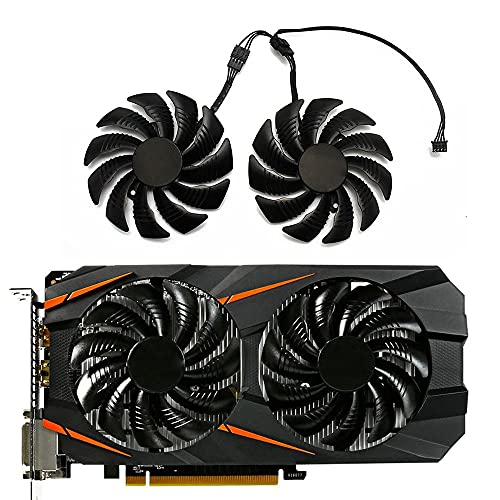 Exanko Ventilador de Tarjeta GráFica GPU de 88 Mm para Radeon AORUS RX 580/570 GIGABYTE GV-RX 570 AORUS GV-RX580AORUS (2 Piezas)
