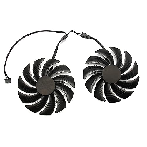 Exanko Ventilador de Tarjeta GráFica GPU de 88 Mm para Radeon AORUS RX 580/570 GIGABYTE GV-RX 570 AORUS GV-RX580AORUS (2 Piezas)