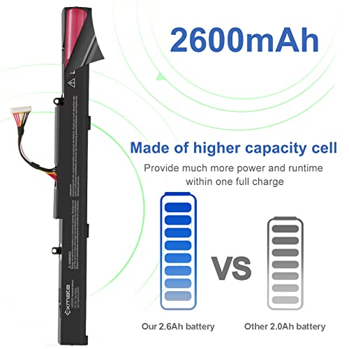 Exmate Bateria A41N1501 para ASUS Rog GL752JW GL752V GL752VL GL752VW GL752VL-1A GL752VL-2B GL752VL-GC057T GL752VW-1A GL752VW-2B N552 N552V N552VW N552VX N752 N752VW [15V 2600mAh 39Wh]