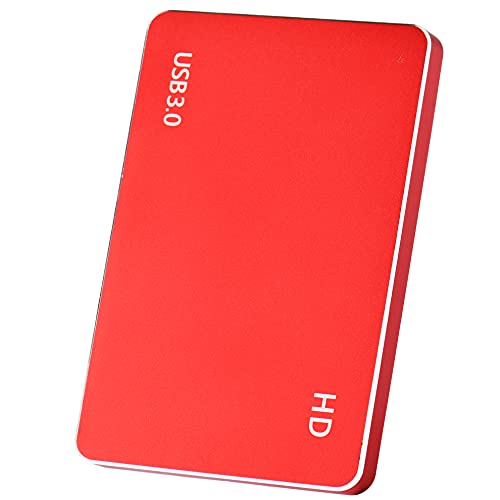 External Hard Drive Portable Hard Drive External HDD Shockproof Hard Drive 1TB 2TB for Mac, PC, Laptop(2TB-A Red)