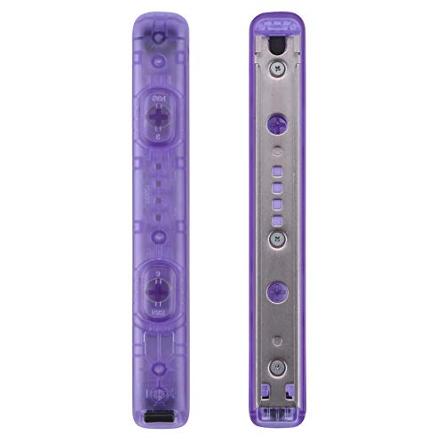 eXtremeRate 2 Piezas de Carcasa para Nintendo Switch Joycon Strap Shell de Reemplazo Placa Cubierta de Correa Muñeca Joy-con Carcasa Wrist Strap Botones para Nintendo Switch(Transparente Violeta)