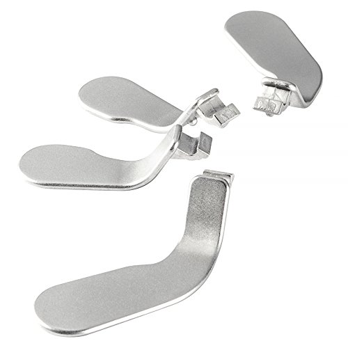 eXtremeRate 4 Palas de Metal mágnetico Paletas de Acero Inoxidable Accesorios de reemplazo Piezas de Cambio Desmontable Recambio para Mando Controlador de inalámbrico Xbox One Elite 2 largas 2 Cortes