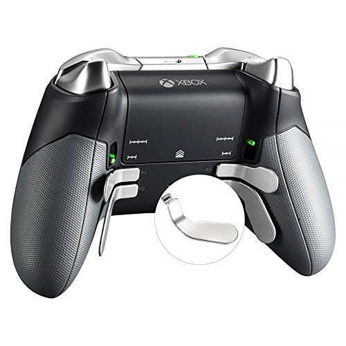eXtremeRate 4 Palas de Metal mágnetico Paletas de Acero Inoxidable Accesorios de reemplazo Piezas de Cambio Desmontable Recambio para Mando Controlador de inalámbrico Xbox One Elite 2 largas 2 Cortes