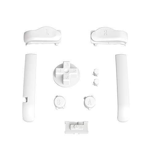 eXtremeRate Botones Completos para Gameboy Advance GBA Accesorios Teclas de Repuesto Botón de GBA Botones para Gameboy Advance-No Incluye Consola Control(Blanco)