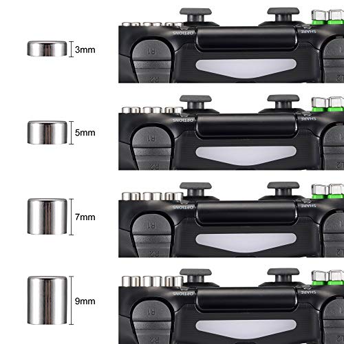 eXtremeRate Botones de Metal Magnético para Playstation 4 Control Botón de Dirección Dpad de Aluminio Botones Ajustables Kit de Reparación Teclas de Repuesto para PS4 Slim Pro Mando(23 en 1)