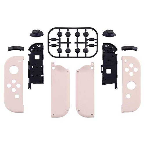 eXtremeRate Carcasa Joy-con para Nintendo Switch OLED Funda de Agarre Reemplazo Shell de Bricolaje con Botón Completo para Nintendo Switch Joycons OLED No Incluye Carcasa de Consola(Rosa)