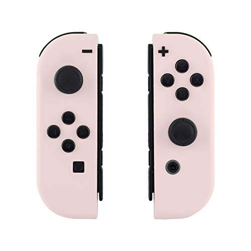 eXtremeRate Carcasa Joy-con para Nintendo Switch OLED Funda de Agarre Reemplazo Shell de Bricolaje con Botón Completo para Nintendo Switch Joycons OLED No Incluye Carcasa de Consola(Rosa)