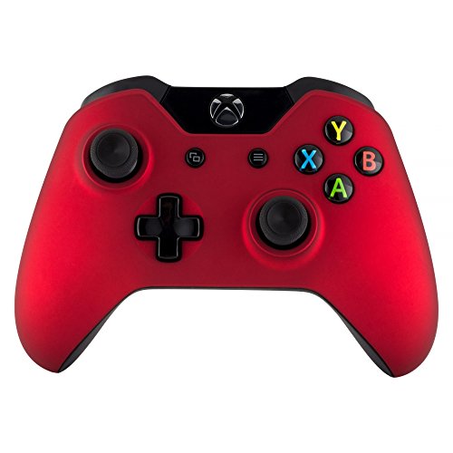 eXtremeRate Carcasa para Mando Xbox One Standard Accesorios Protectora Suave al Tacto Placa Frontal Funda Delantera Kit de reemplazo Cubierta Shell para Mando Controlador de Xbox One Original(Rojo)