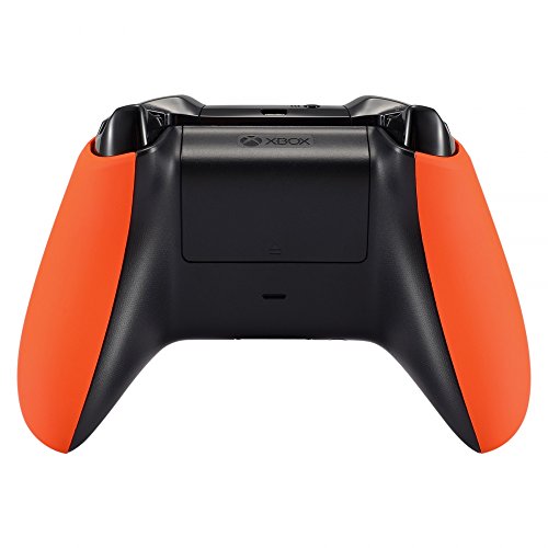 eXtremeRate Carcasa para Xbox One Funda Delantera Agarre Izquierdo Derecho Protectora de la Placa Tacto Suave Cubierta Antideslizante Asa Mango para Mando de Xbox One S/X(Model 1708) Naranja