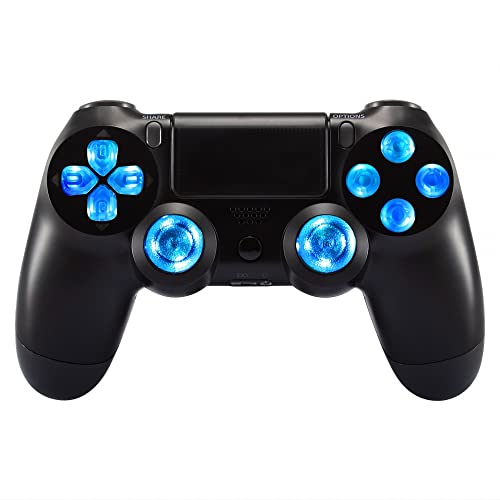 eXtremeRate Luminoso Joysticks Botones de acción dirección Botón de reemplazo 7 Colores 9 Modos Control táctil para el Mando del PlayStaion 4 PS4 Original Slim Pro