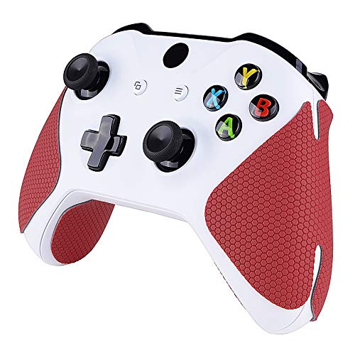 eXtremeRate Pegatina de Agarre para Xbox One Aadhesivo de Silicona Antideslizante Piel de Goma para Control de Xbox One Protector con Textura para Mando de Xbox One Original/One X/One S(Rojo)