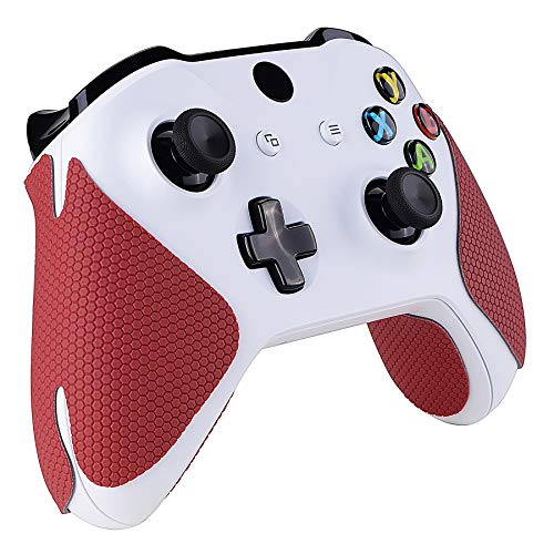 eXtremeRate Pegatina de Agarre para Xbox One Aadhesivo de Silicona Antideslizante Piel de Goma para Control de Xbox One Protector con Textura para Mando de Xbox One Original/One X/One S(Rojo)