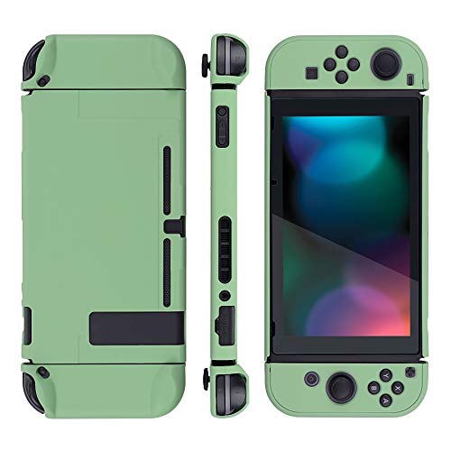 eXtremeRate PlayVital Funda para Nintendo Switch Carcasa Estuche Acoplable Protector Tacto Suave Case de Joycons Protectora Duradera Cover Cáscara para Control Switch Joy-con Consola(Matcha Verde)