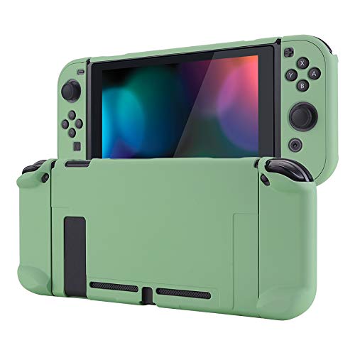 eXtremeRate PlayVital Funda para Nintendo Switch Carcasa Estuche Acoplable Protector Tacto Suave Case de Joycons Protectora Duradera Cover Cáscara para Control Switch Joy-con Consola(Matcha Verde)