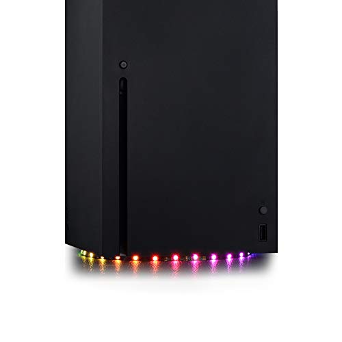 eXtremeRate PlayVital RGB LED Tira de Luces con Control Remoto para Consola Xbox Series X Tira de Luz 7 Colores 29 Efectos Tira LED Luces con Remoto IR DIY Accesorios para Xbox Series X Consola