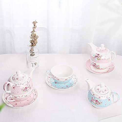 EYCIEROT Juego de Tetera Retro de cerámica para Madre con Taza y Tetera de Salvador, té de Porcelana, cafetera, Juego de té para un Juego para el jardínE.