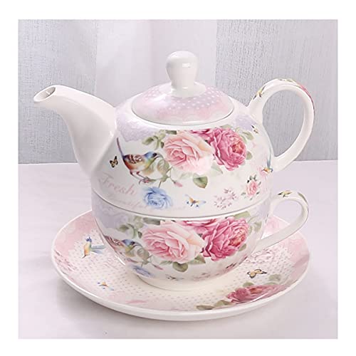 EYCIEROT Juego de Tetera Retro de cerámica para Madre con Taza y Tetera de Salvador, té de Porcelana, cafetera, Juego de té para un Juego para el jardínE.