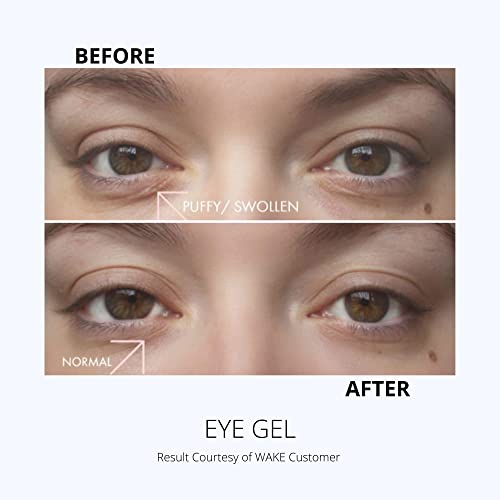 EYEWAKE Skincare - Hydrating Eye Serum for for puffy eyes, dark circles, eye bags, crows feet and wrinkles - Vitamin E - Collagen - 30ml Organic Anti Ageing Eye Gel for men & women to reduce puffiness