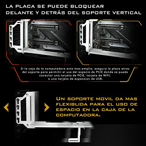 EZDIY-FAB Soporte de Soporte de Tarjeta gráfica Vertical, Montaje de GPU, Kit de Soporte VGA de Tarjeta de Video con Cable Vertical PCIE 3.0 de 20 cm / 7,8 Pulgadas, Color Blanco