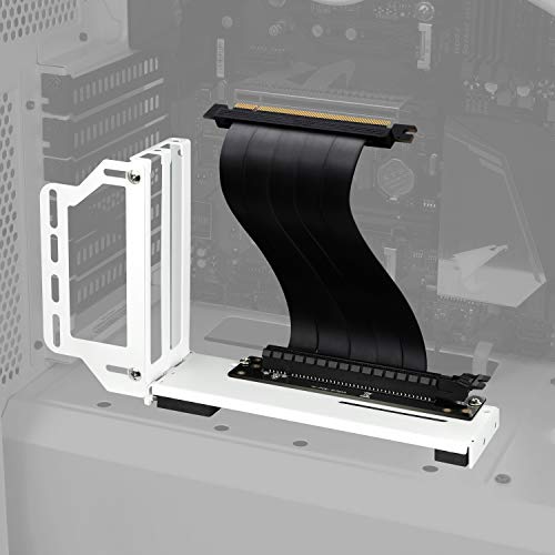 EZDIY-FAB Soporte de Soporte de Tarjeta gráfica Vertical, Montaje de GPU, Kit de Soporte VGA de Tarjeta de Video con Cable Vertical PCIE 3.0 de 20 cm / 7,8 Pulgadas, Color Blanco