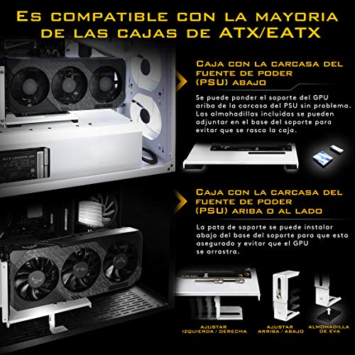EZDIY-FAB Soporte de Soporte de Tarjeta gráfica Vertical, Montaje de GPU, Kit de Soporte VGA de Tarjeta de Video con Cable Vertical PCIE 3.0 de 20 cm / 7,8 Pulgadas, Color Blanco