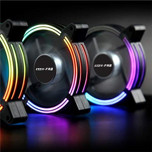 EZDIY-FAB Ventilador LED de 120 mm,Ventilador de Caja de Doble Marco LED para Cajas de PC,silencioso de Alto Flujo de Aire,enfriadores de CPU y radiadores,3-Pin-3-Pack