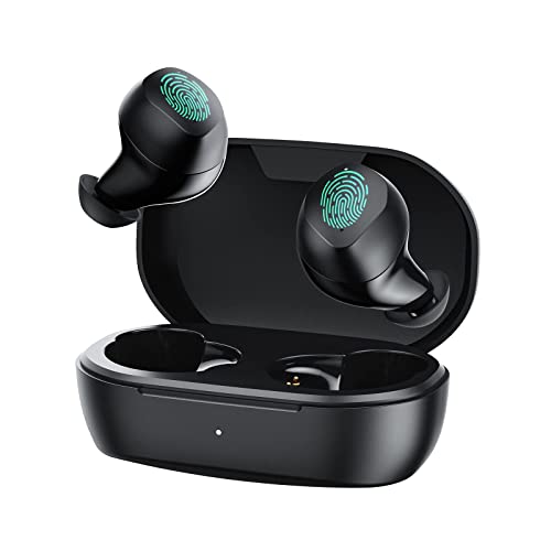 F3 Auriculares Bluetooth 5.0, Auriculares inalámbricos con 4 Micrófonos, 40 Horas de Reproducción, Control Táctil