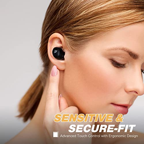 F3 Auriculares Bluetooth 5.0, Auriculares inalámbricos con 4 Micrófonos, 40 Horas de Reproducción, Control Táctil