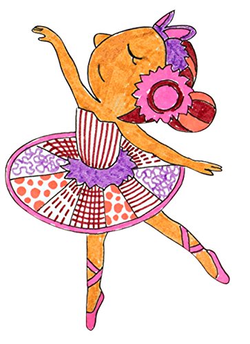 Faber-Castell 155534 - Caja metálica con 33 rotuladores Connector, 10 clips y 2 plantillas para colorear con motivo de bailarina, multicolor