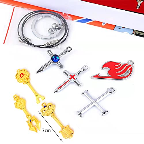 Fairy Tail Anime Cosplay Collar Llavero Colgante Llavero Lucy Gray Protoss Colgante, Colgante, Regalo Para Niños Y Adultos.