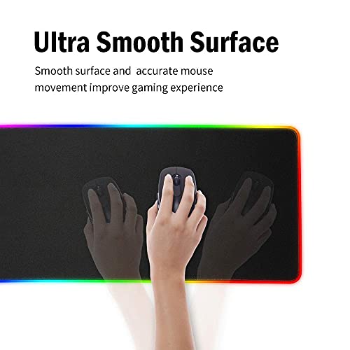 Fairy Tail Anime Personajes Alfombrillas de ratón Juegos LED Que Brilla Intensamente 14 Modos de Luces Computadora Large Gamer RGB Alfombra Pc Alfombrilla de Escritorio 35.43 X 15.74 X0.16 Pulgadas