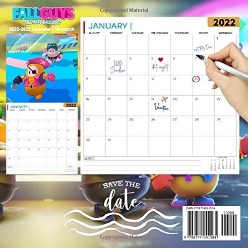 Fall Guys Ultimate Knockout: OFFICIAL 2022 Calendar - Video Game calendar 2022 - A -18 monthly 2022-2023 Calendar - Planner Gifts for boys girls ... games Kalendar Calendario Calendrier). 10