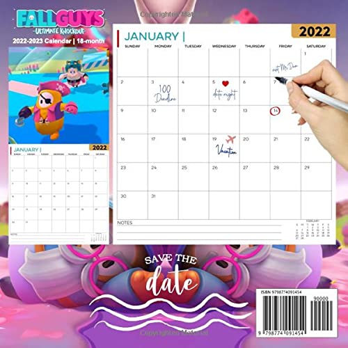 Fall Guys Ultimate Knockout: OFFICIAL 2022 Calendar - Video Game calendar 2022 - A -18 monthly 2022-2023 Calendar - Planner Gifts for boys girls ... games Kalendar Calendario Calendrier). 3